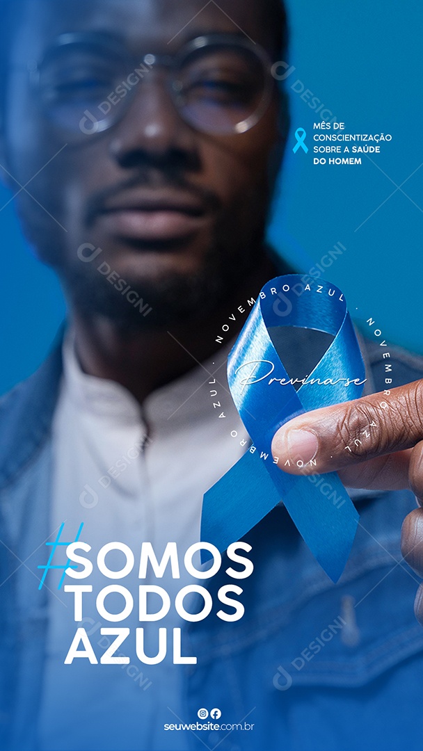Story Novembro Azul Mês de Prevenção ao Câncer de Próstata Social Media PSD Editável