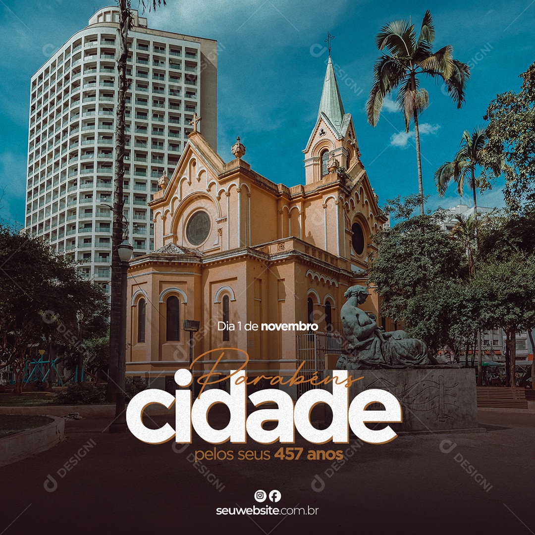 Social Media PSD Editável Parabéns Cidade Rio de Janeiro 457 Anos PSD Editável