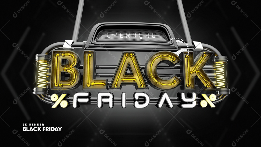 Selo 3D Para Composição Black Friday PSD