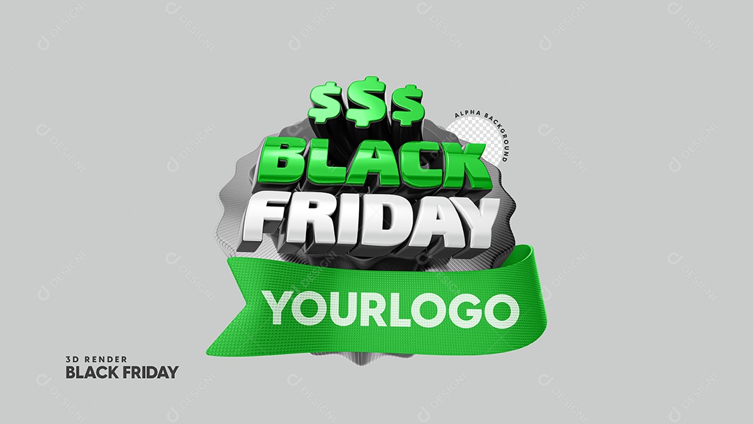 Selo 3D Para Composição Black Friday PSD