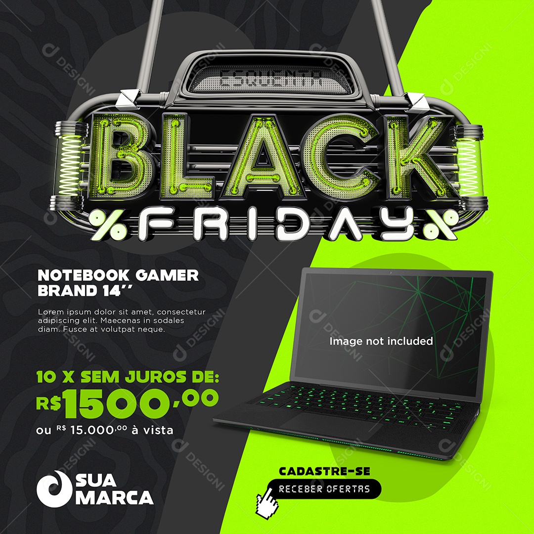 Black Friday Promoções Venha Aproveitar Social Media PSD Editável