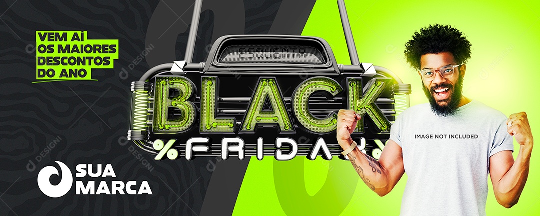 Banner Black Friday Promoções Venha Aproveitar Social Media PSD Editável