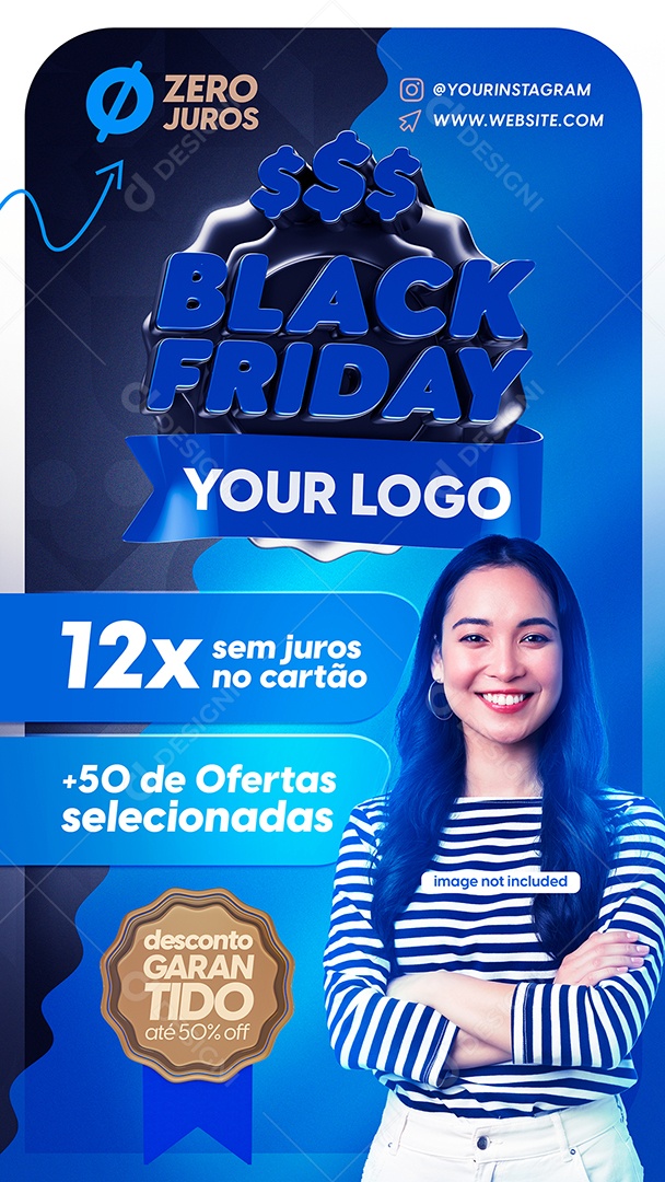 Black Friday Dividimos Em Até 12X Social Media PSD Editável