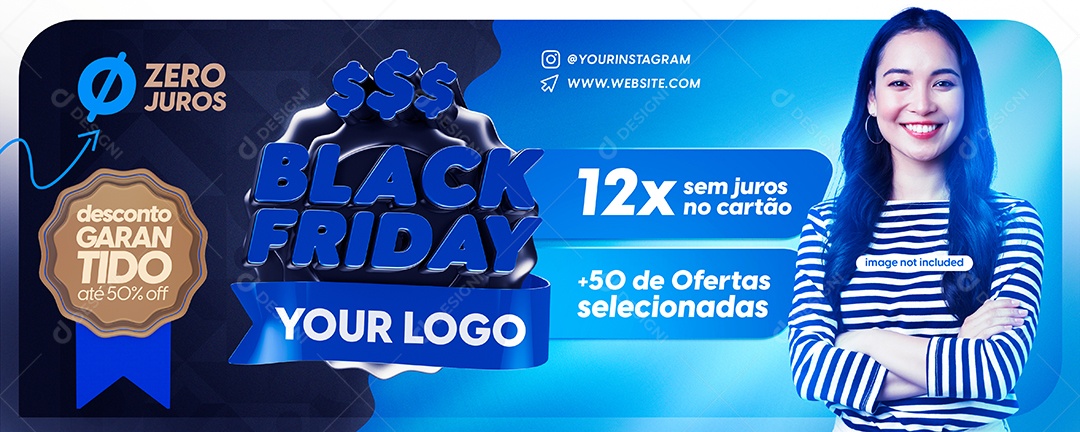 Black Friday Dividimos Em Até 12X Social Media PSD Editável