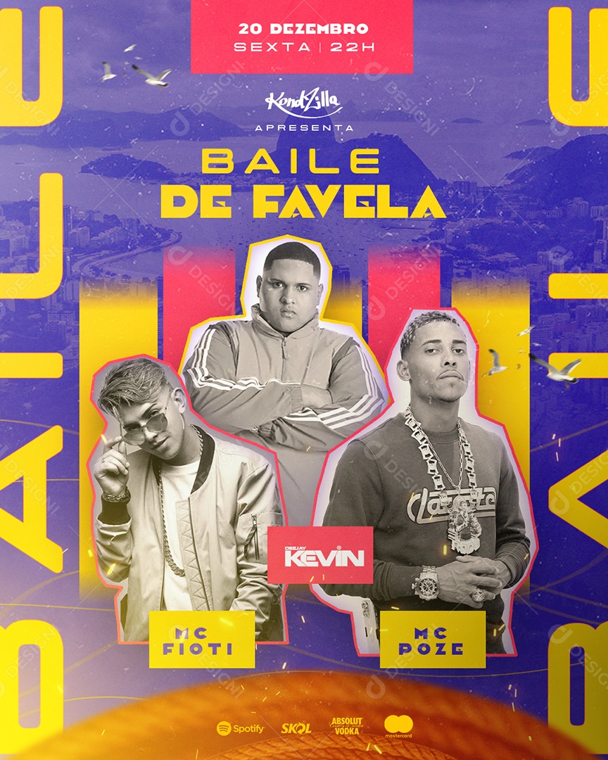 Flyer Baile De Favela Mc Poze Social Media PSD Editável