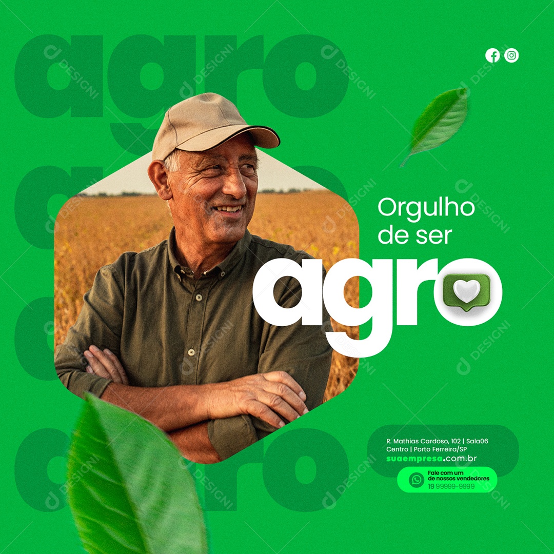 Orgulho de Ser Agro Agronegócio Social Media PSD Editável