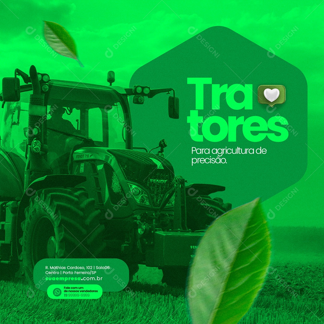 Tratores Para Agricultura de Precisão Agronegócio Social Media PSD Editável