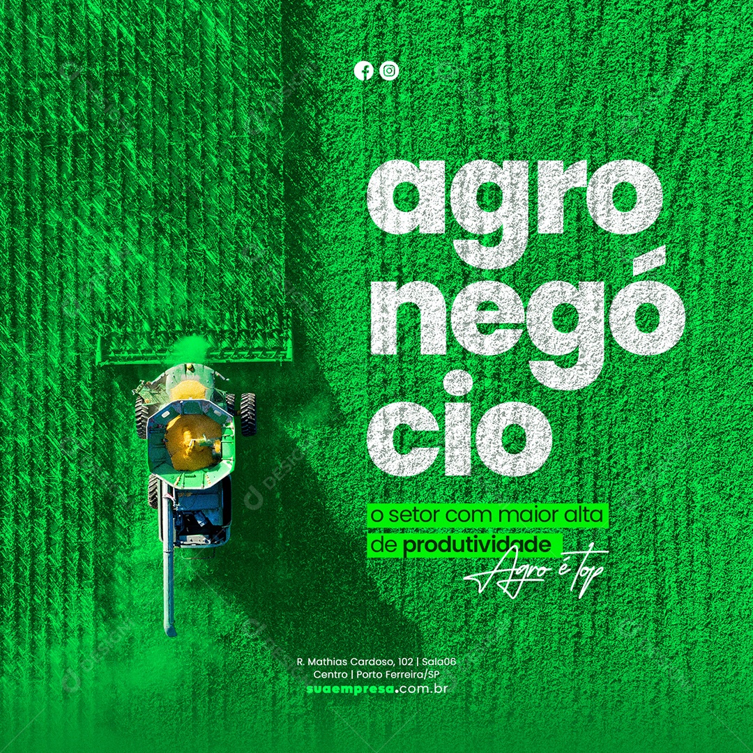 O Setor Com Maior Alta de Produtividade Agro é Top Agronegócio Social Media PSD Editável