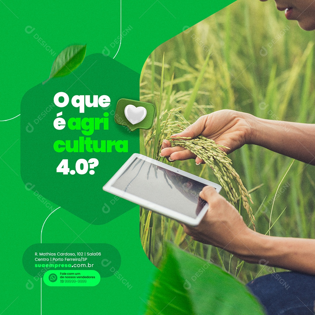 O Que é Agricultura 4.0 Agronegócio Social Media PSD Editável