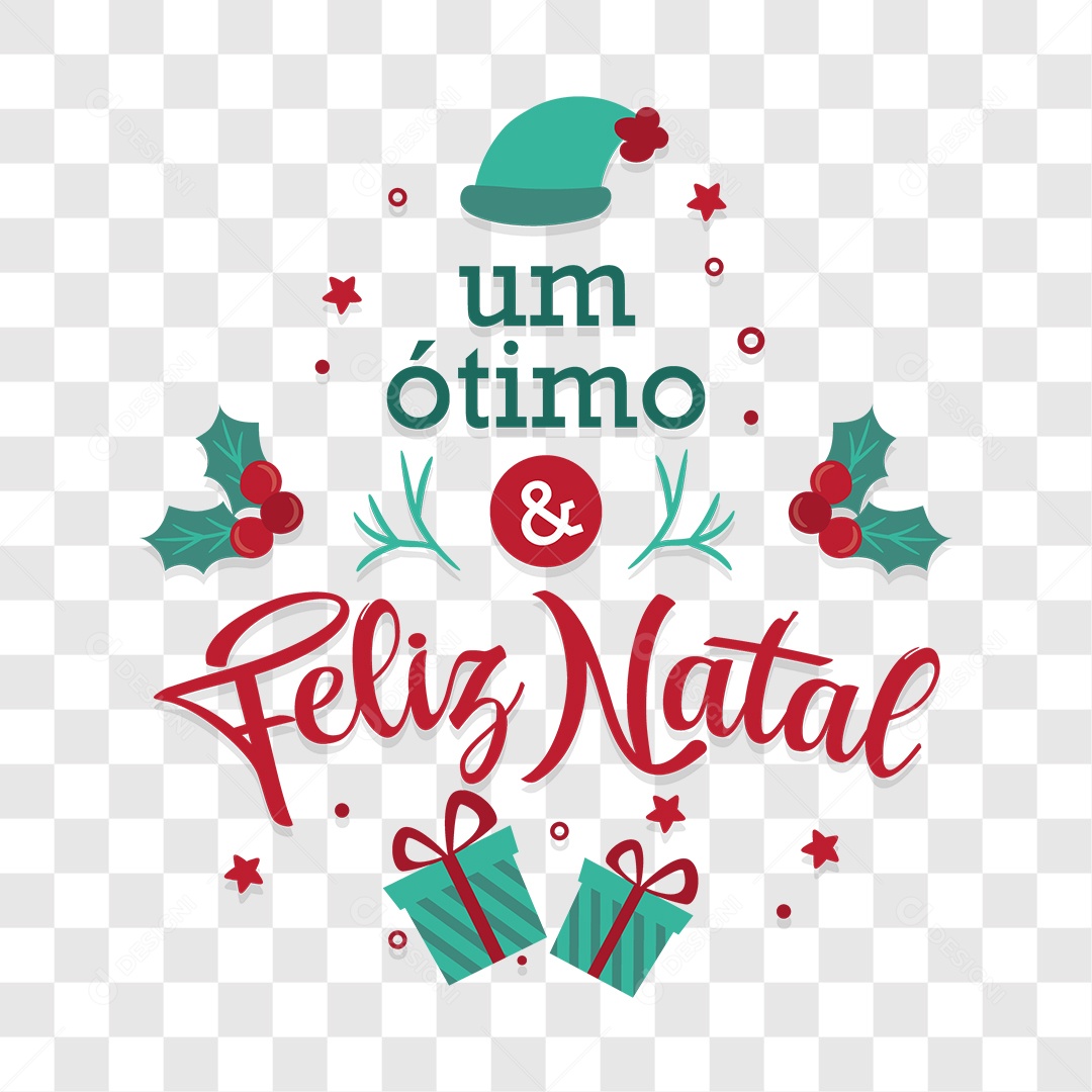 Lettering Um Ótimo e Feliz Natal EPS + PNG
