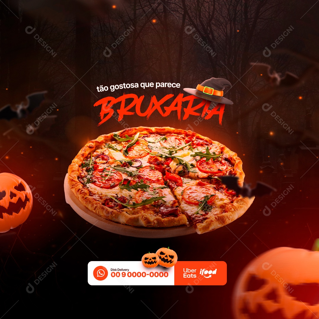 Tão Gostosa Que Parece Bruxaria Halloween Social Media PSD Editável