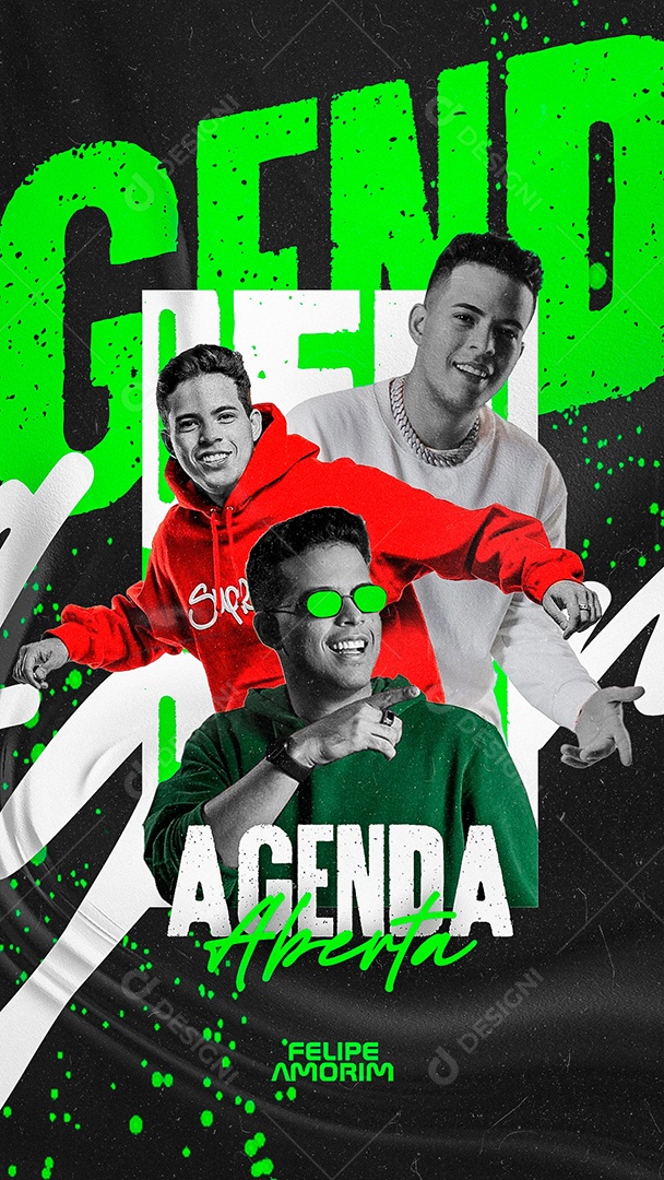 Story Agenda Aberta Felipe Amorim Flyer Social Media PSD Editável