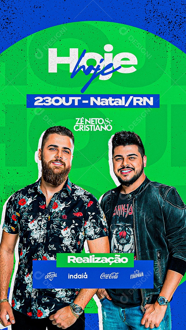 Story Hoje Realização Zé Neto e Cristiano Flyer Social Media PSD Editável