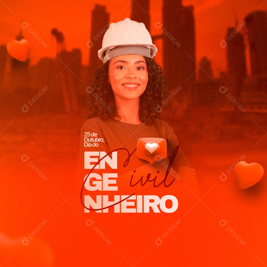 Civil Engineer's Day October 25 Social Media Editable PSD
