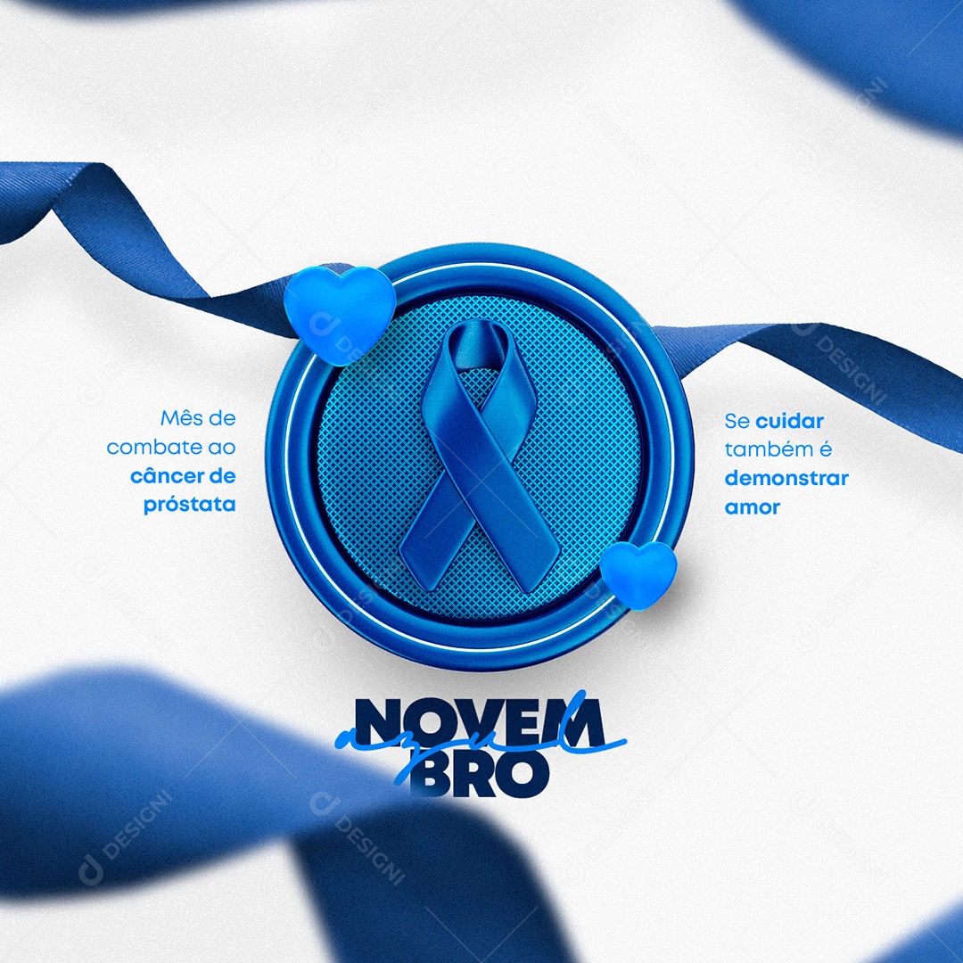 Se Cuidar Também é Demonstrar Amor Novembro Azul Social Media PSD Editável