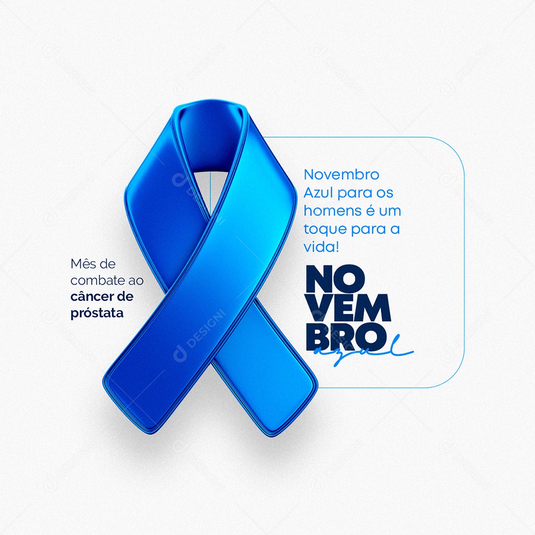 É Um Toque Para a Vida Novembro Azul Social Media PSD Editável