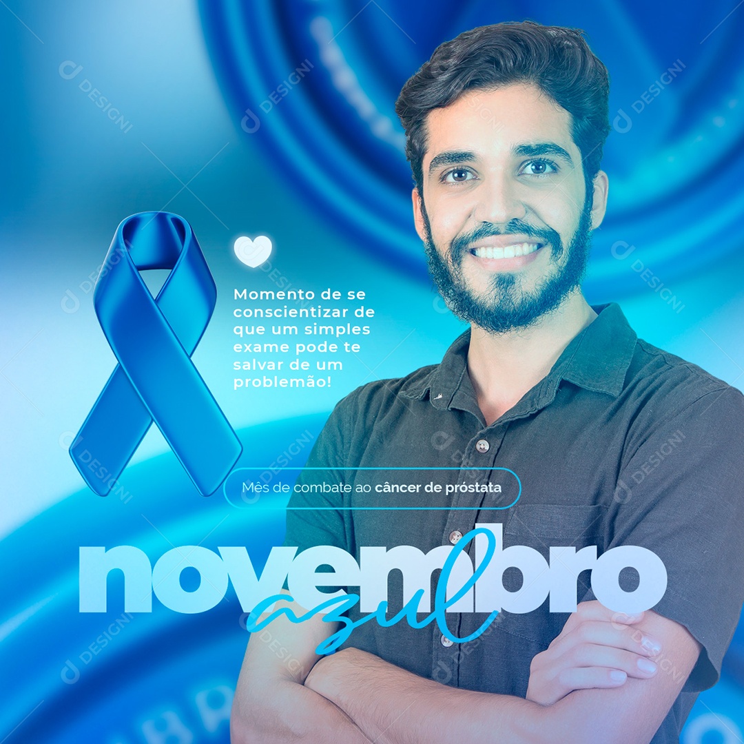 Momento de Se Conscientizar Novembro Azul Social Media PSD Editável