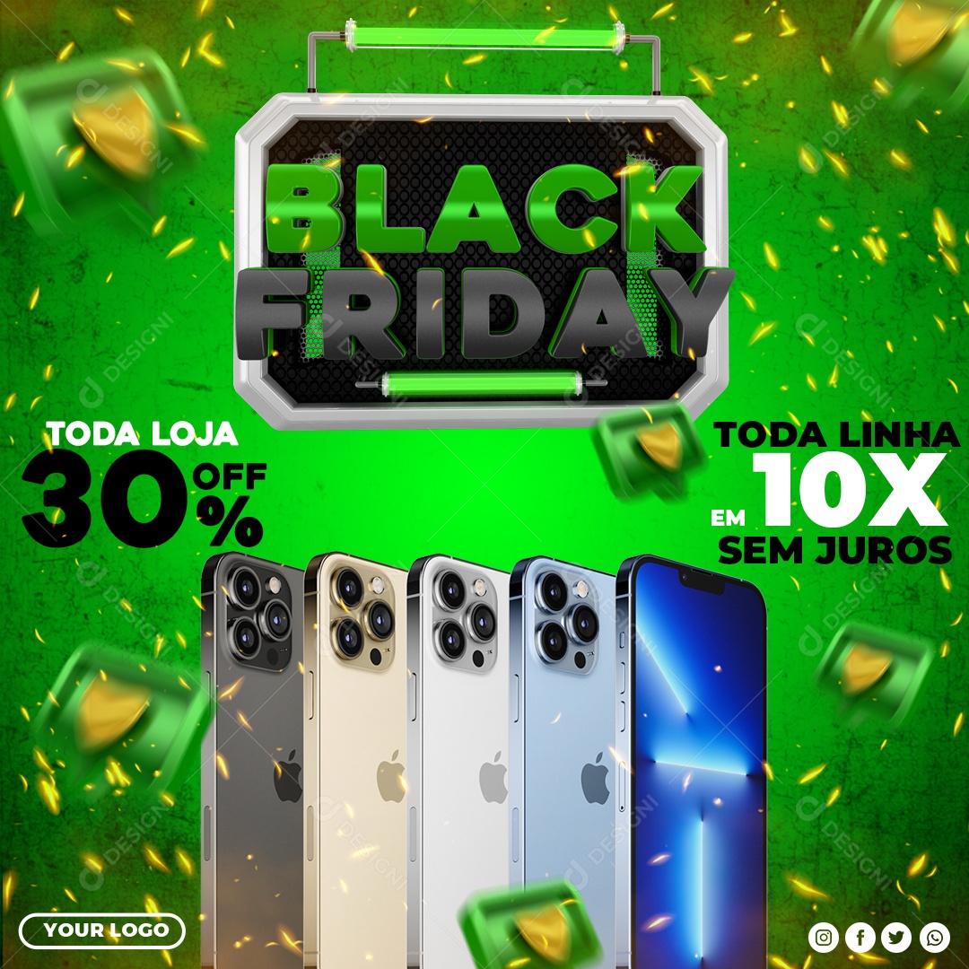 Black Friday Promoções Em Smartfones Social Media PSD Editável