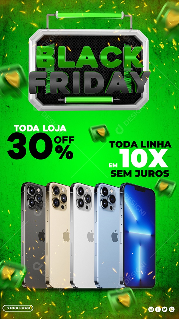 Black Friday Promoções Em Smartfones Social Media PSD Editável