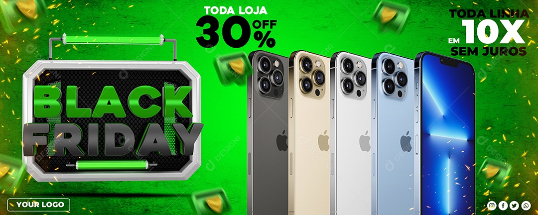 Black Friday Promoções Em Smartfones Social Media PSD Editável