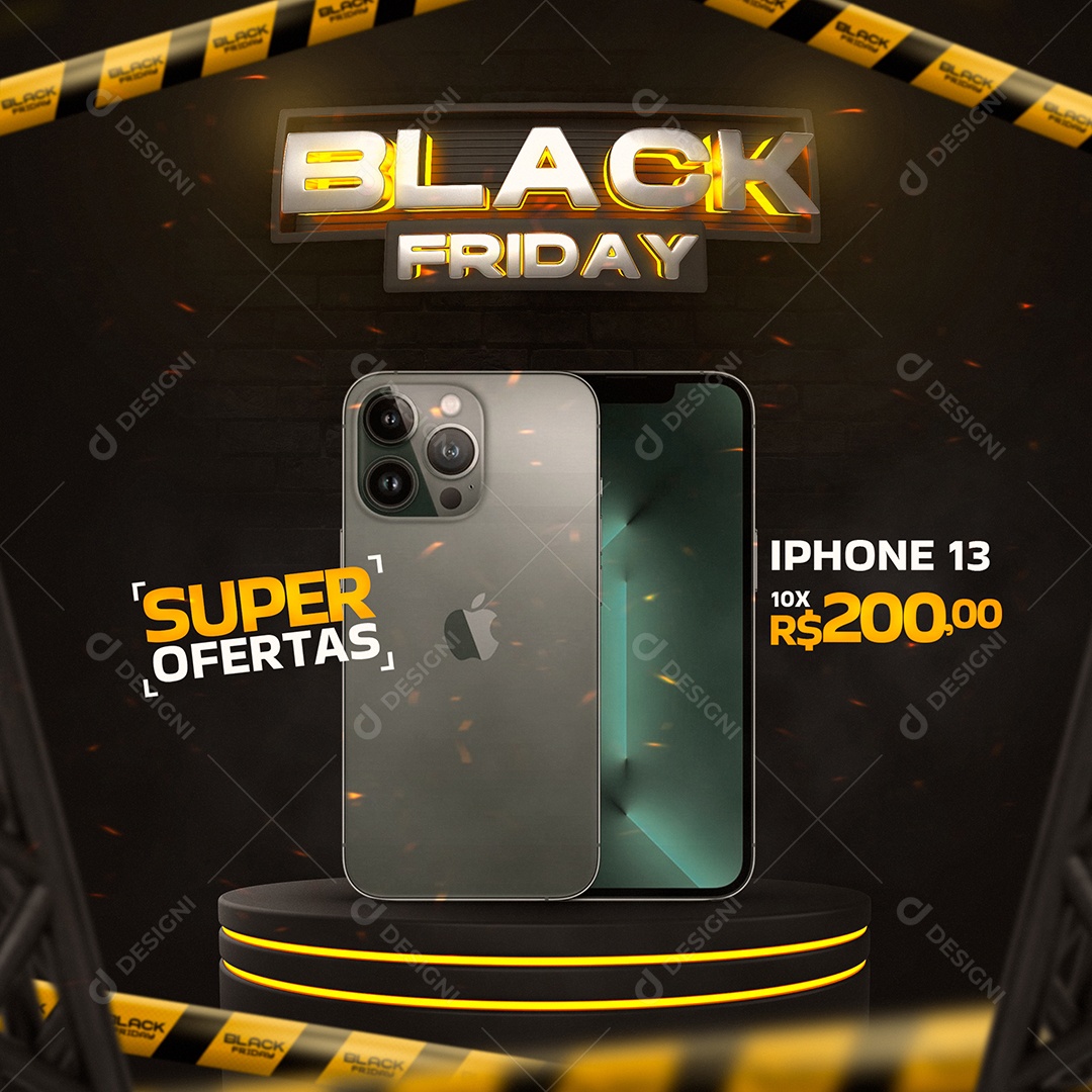 Promoção Black Friday Smartfones Social Media PSD Editável