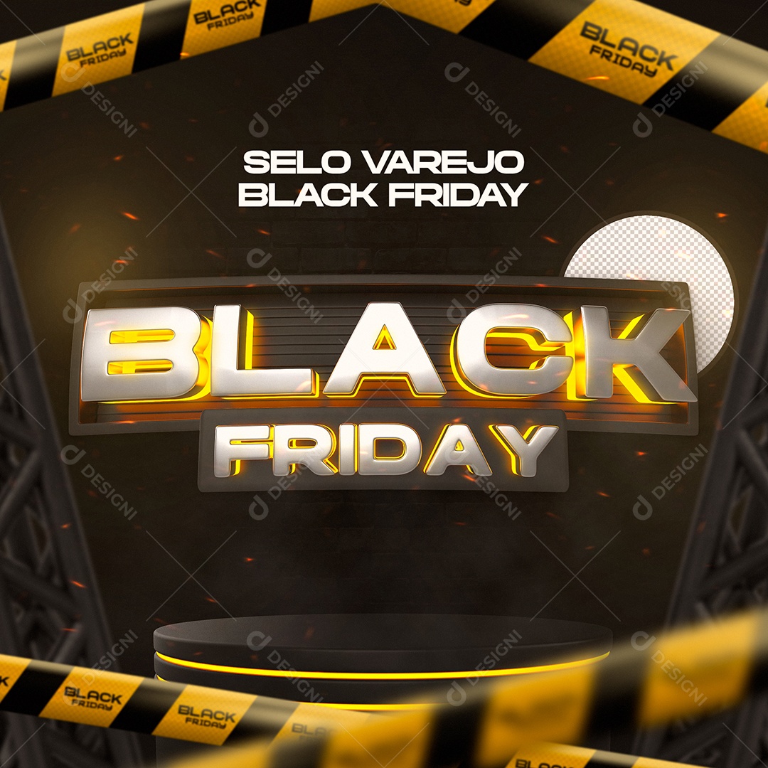 Selo 3D Para Composição Black Friday PSD
