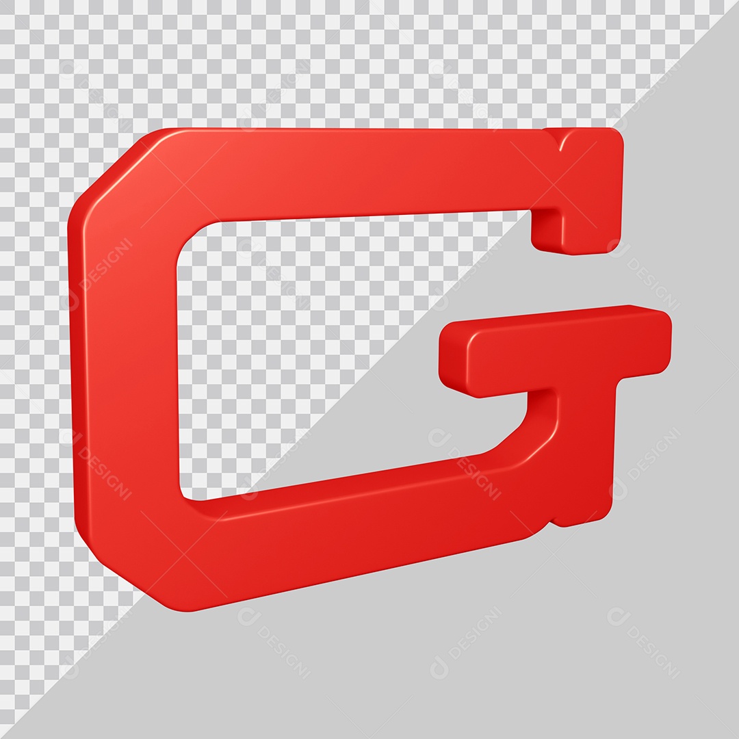 Elemento 3D Para Composição Letra G Vermelha PSD