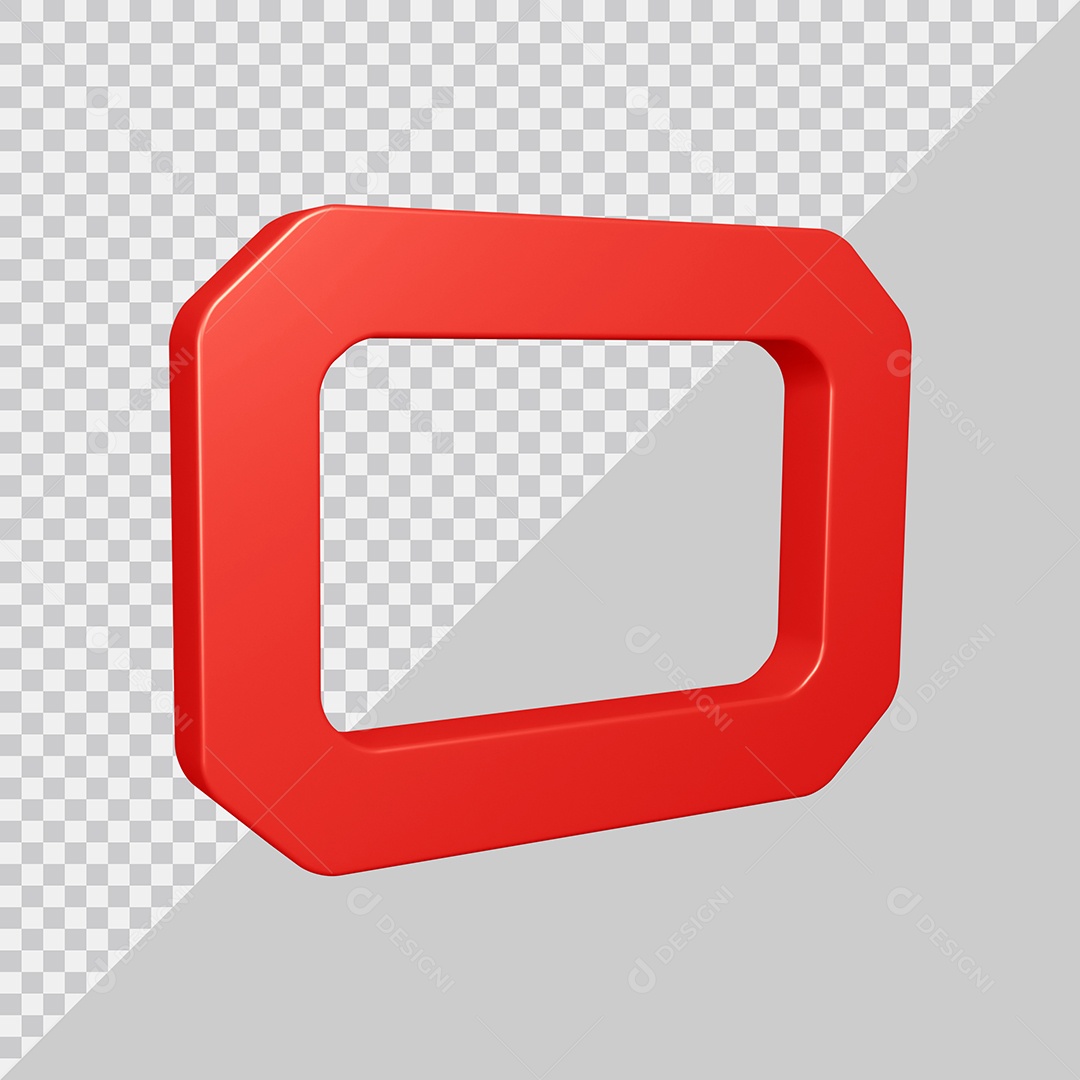 Elemento 3D Para Composição Letra O Vermelha PSD