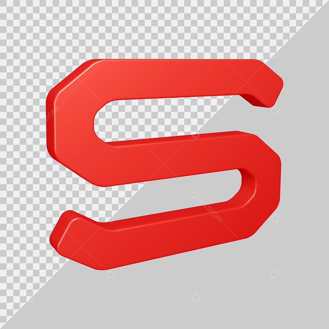 Elemento 3D Para Composição Letra S Vermelha PSD