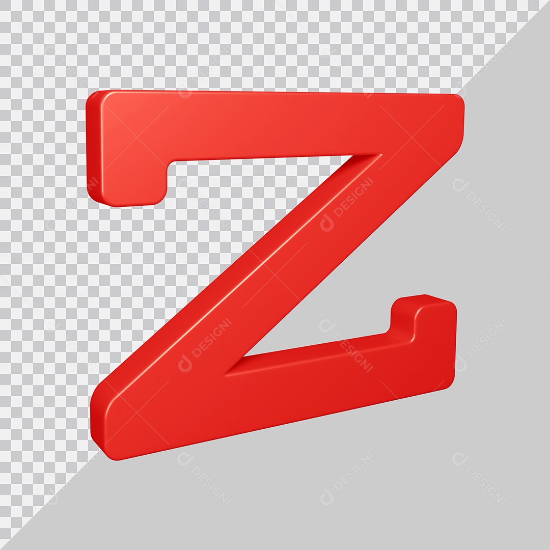 Elemento 3D Para Composição Letra Z Vermelha PSD