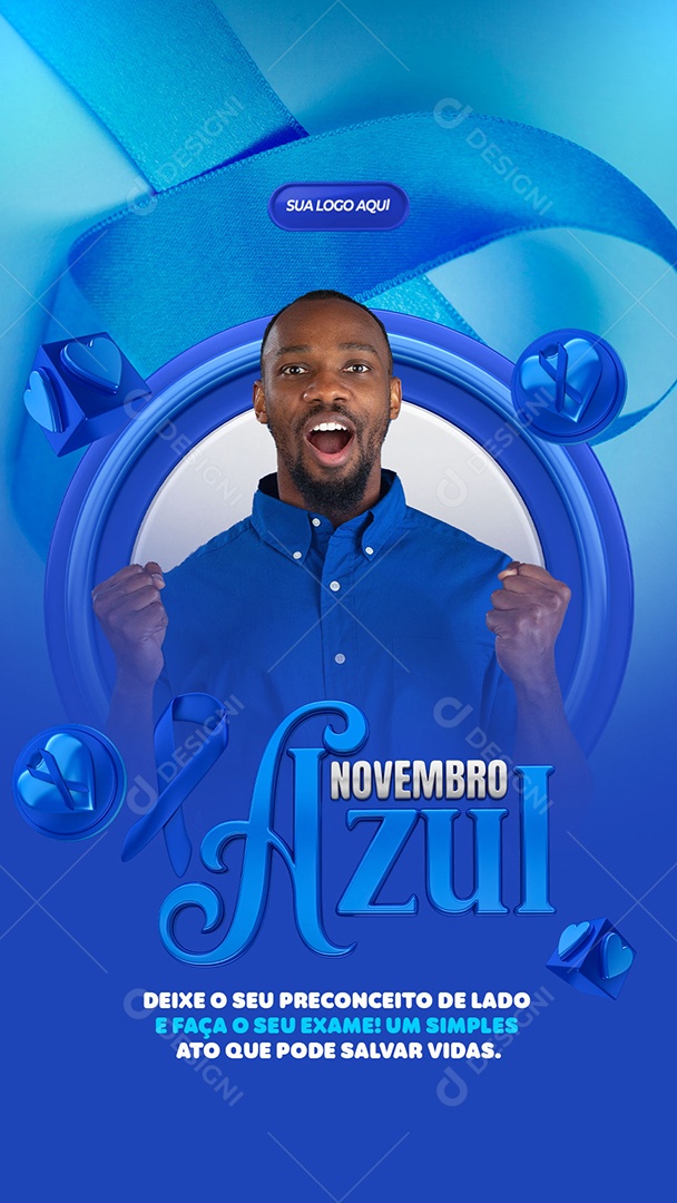 Story Deixe o Seu Preconceito de Lado Novembro Azul Social Media PSD Editável