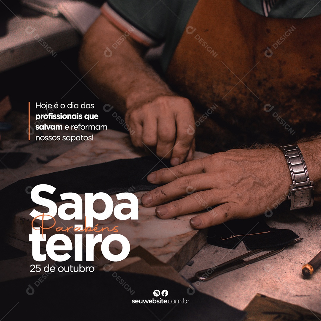 Dia Do Sapateiro 25 De Outubro Social Media PSD Editável