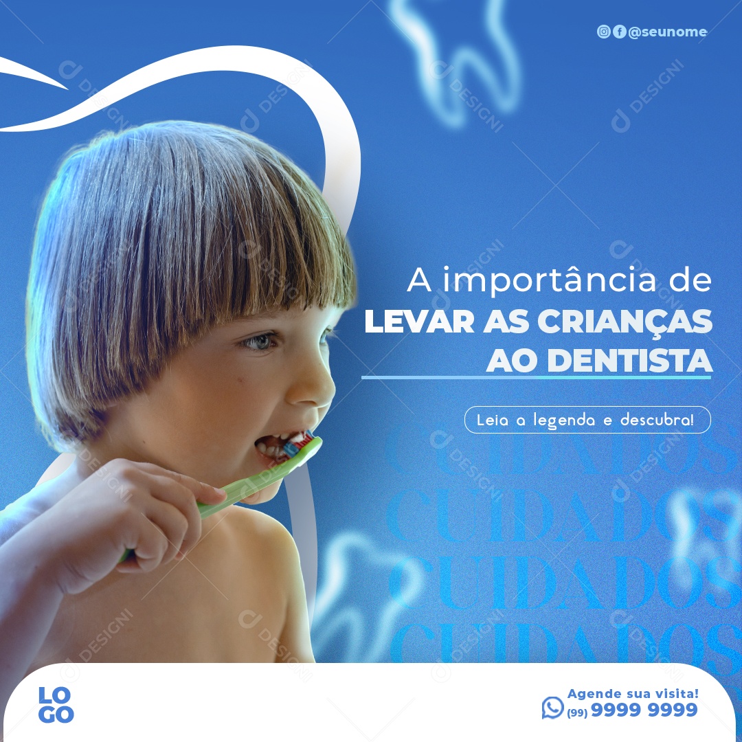 A Importância De Levar As Crianças Ao Dentista Social Media PSD Editável