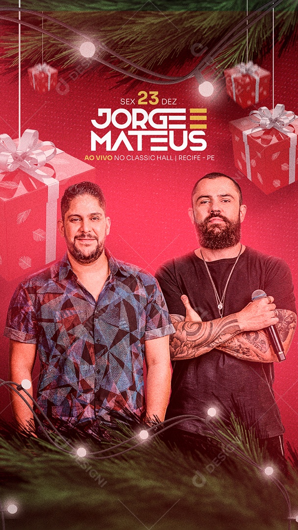 Story Natal Jorge e Mateus Flyer Social Media PSD Editável