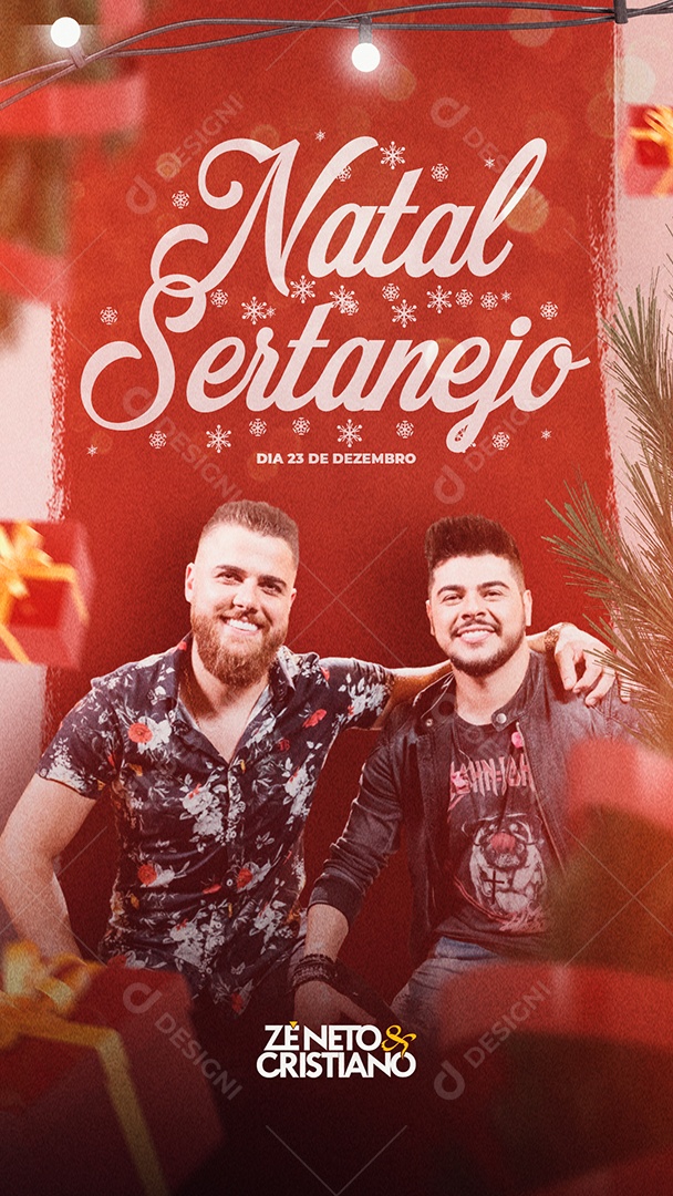 Story Natal Sertanejo Zé Neto e Cristiano Flyer Social Media PSD Editável