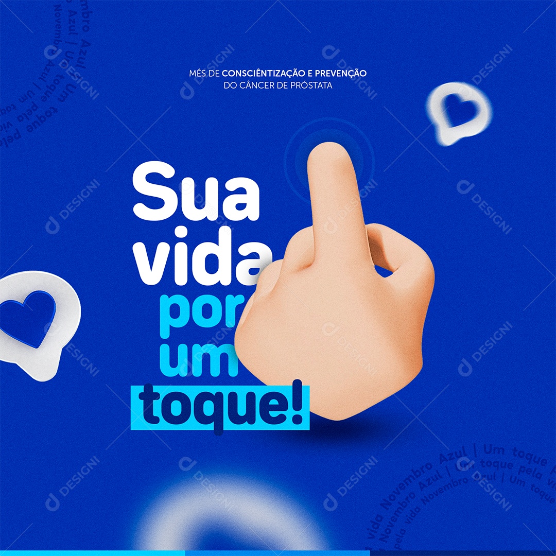 Sua Vida Por Um Toque Novembro Azul Social Media PSD Editável