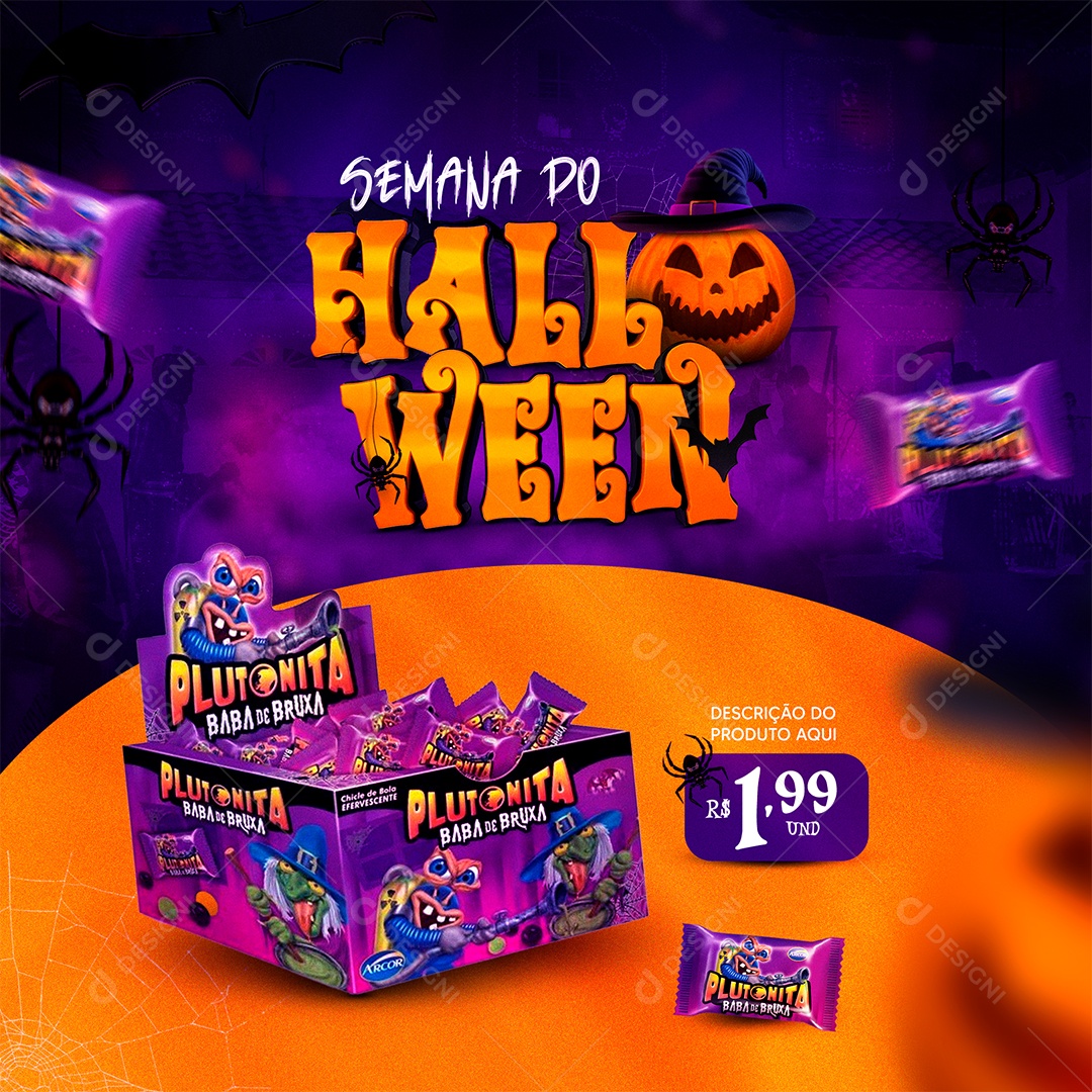 Semana do Halloween Plutonita Social Media PSD Editável