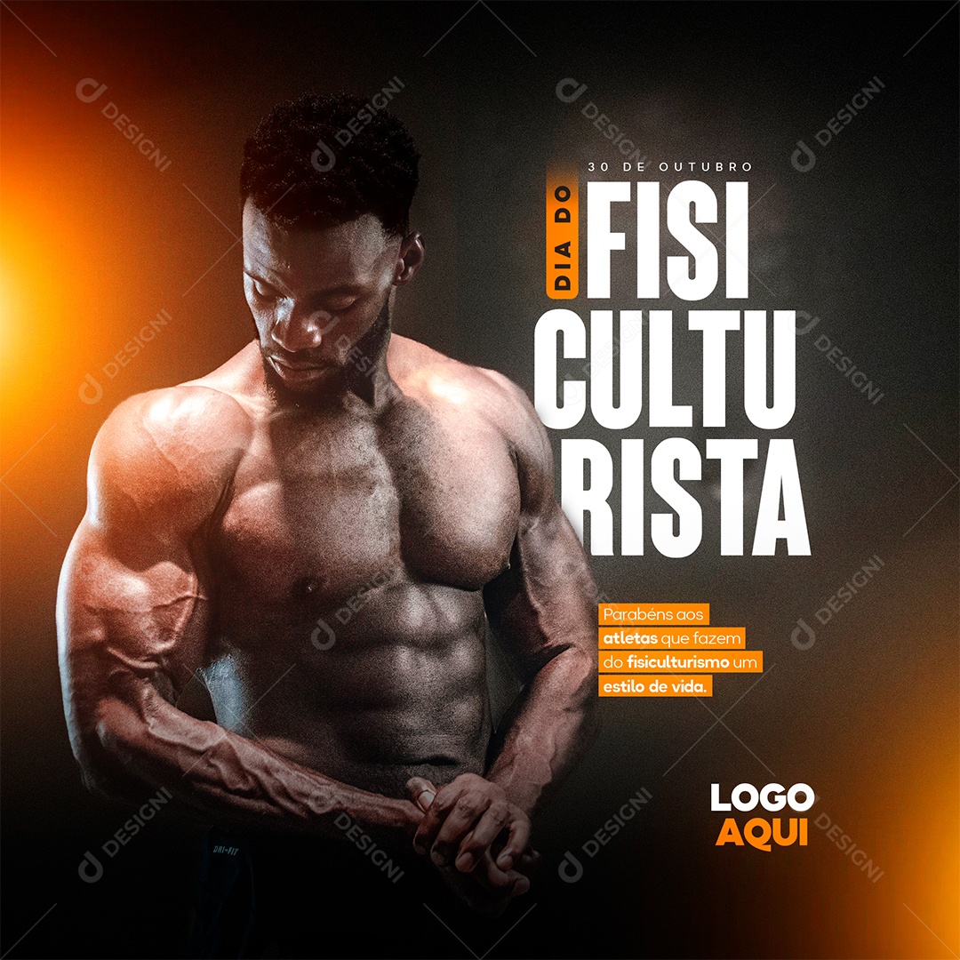 Parabéns Aos Atletas Dia do Fisiculturista Social Media PSD Editável