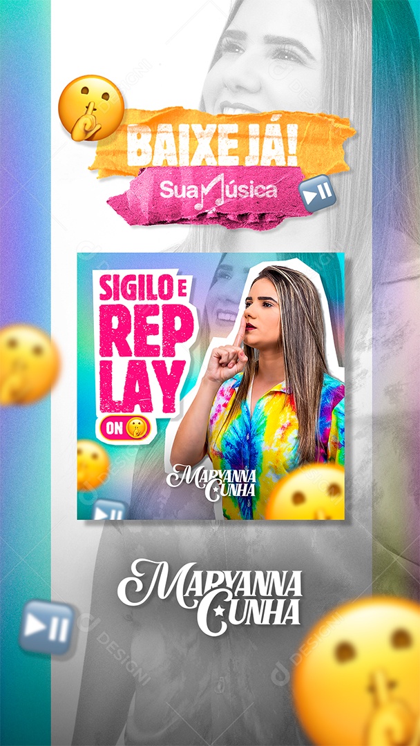 Social Media Flyer Capa de Cd Maryanna Cunha PSD Editável