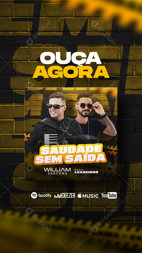 Social Media Listen Now - Saudade Sem Output Editable PSD