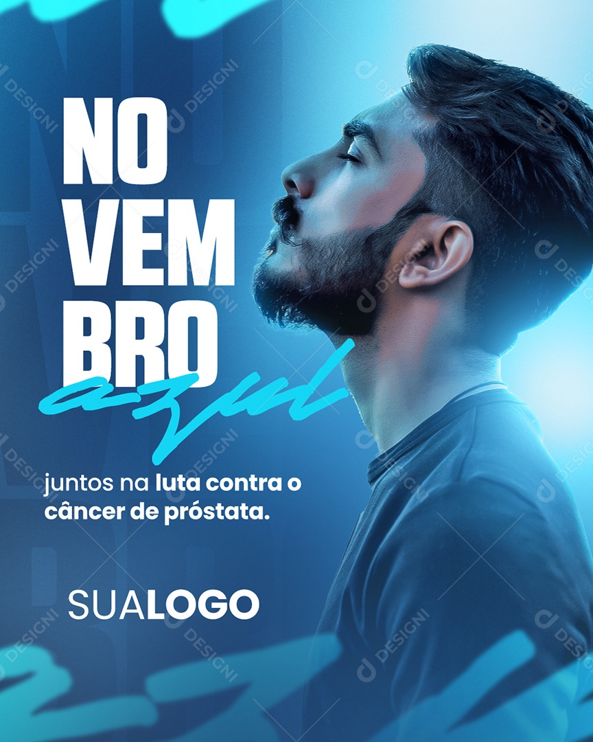 Social Media Novembro Azul Juntos na Luta PSD Editável