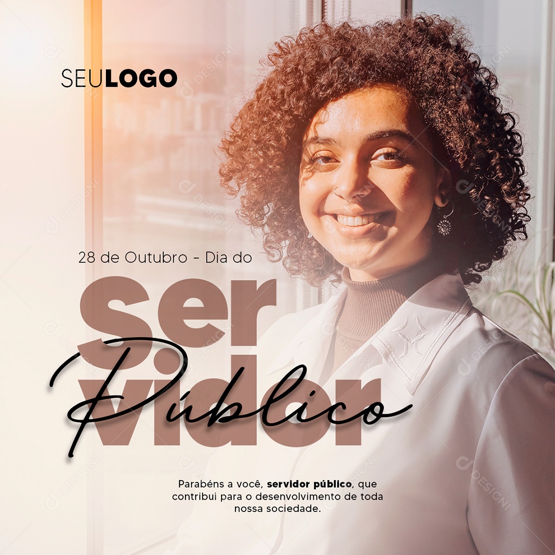 Parabéns a Você Dia do Servidor Público 28 de Outubro Social Media PSD Editável