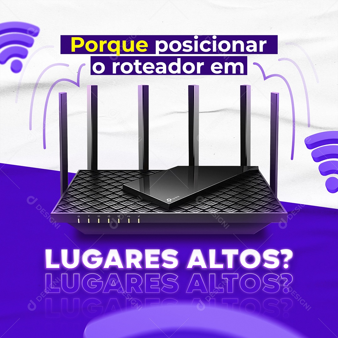 Porque Posicionar O Roteador Em Lugares Altos Social Media PSD Editável