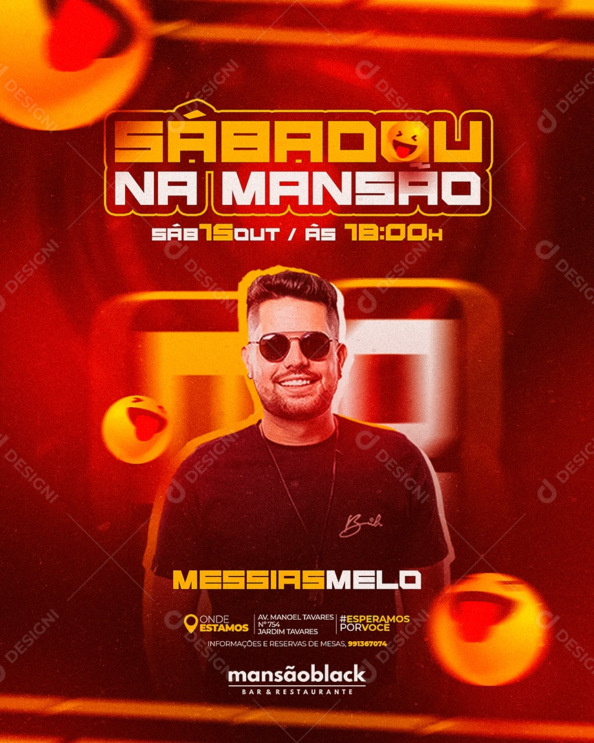 Social Media Feed Evento de Bar Mansão Black PSD Editável