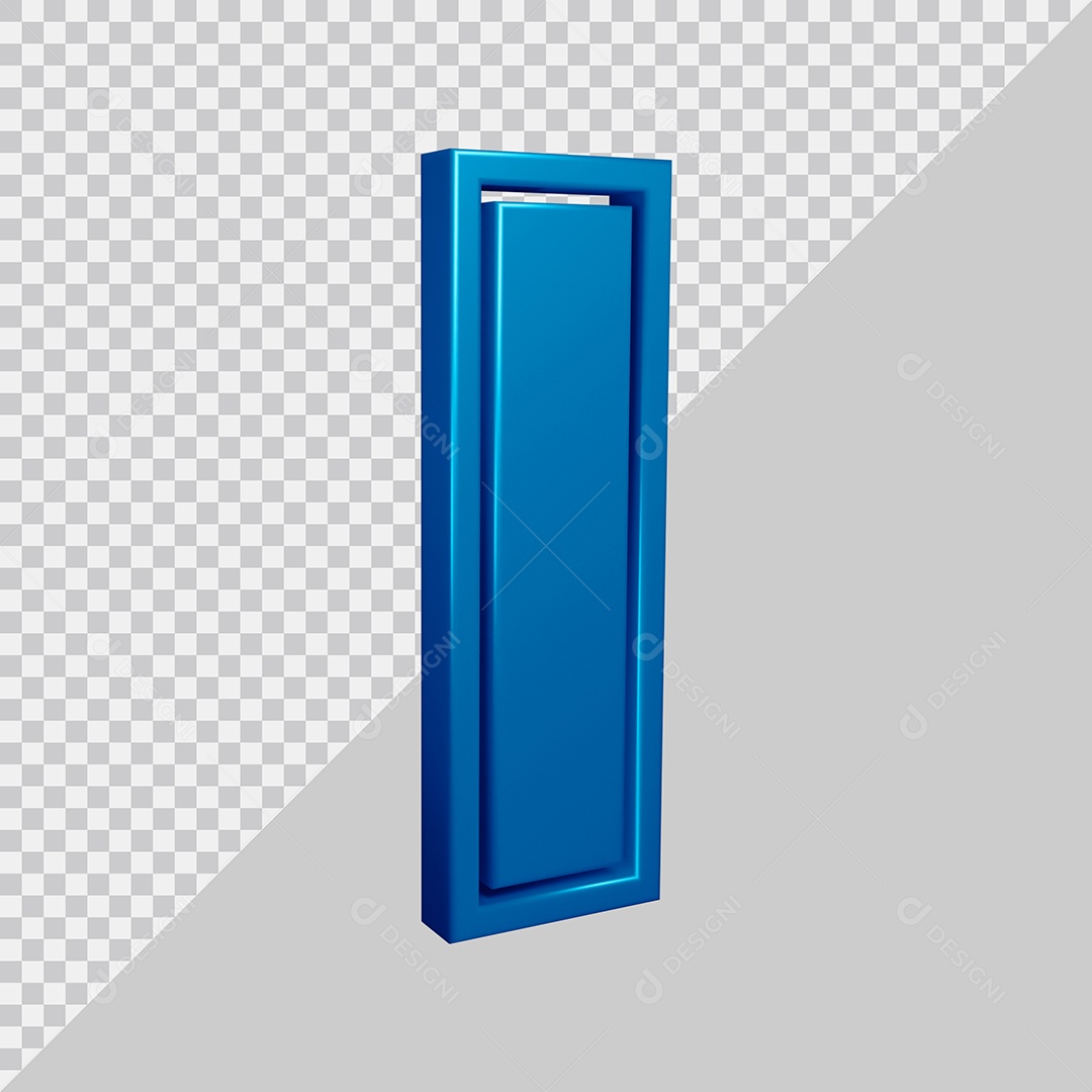 Elemento 3D Para Composição Número 1 Azul PSD