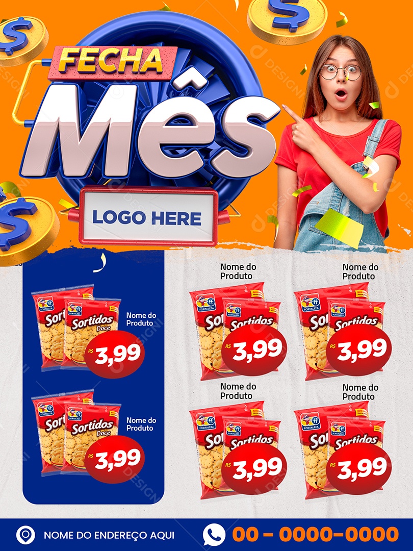 Encarte Fecha Mês Promoções Social Media PSD Editável