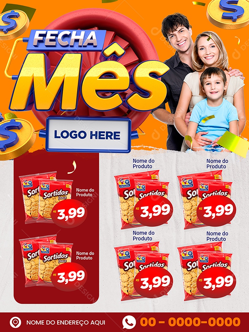 Encarte Fecha Mês Promoções Social Media PSD Editável