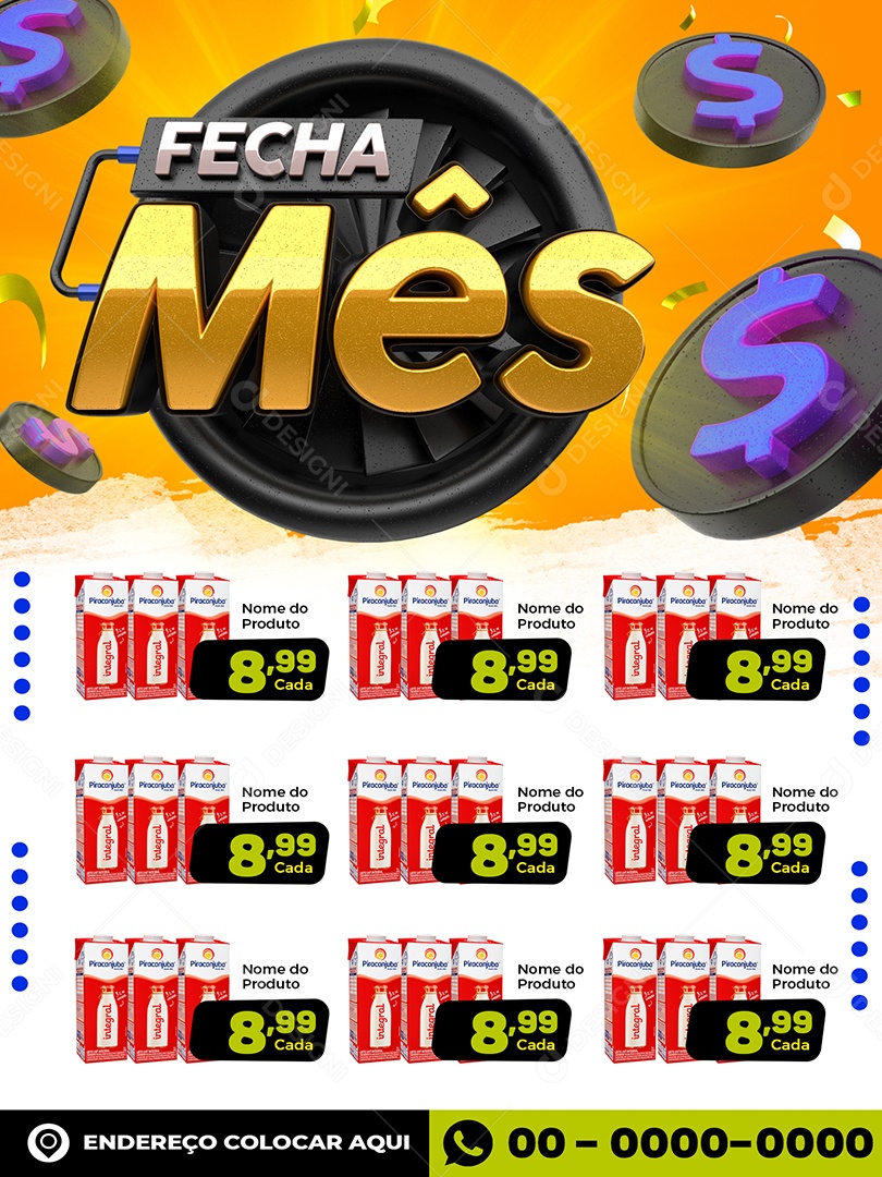 Encarte Fecha Mês Promoções Social Media PSD Editável