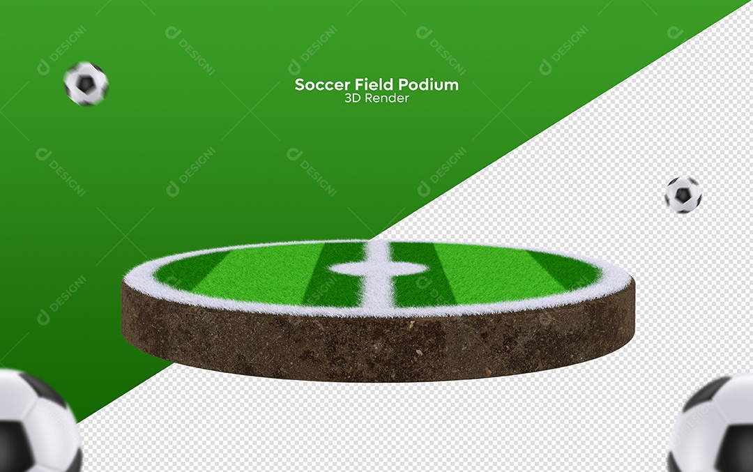 Pódio de Campo de Futebol Elemento 3D para Composição PSD