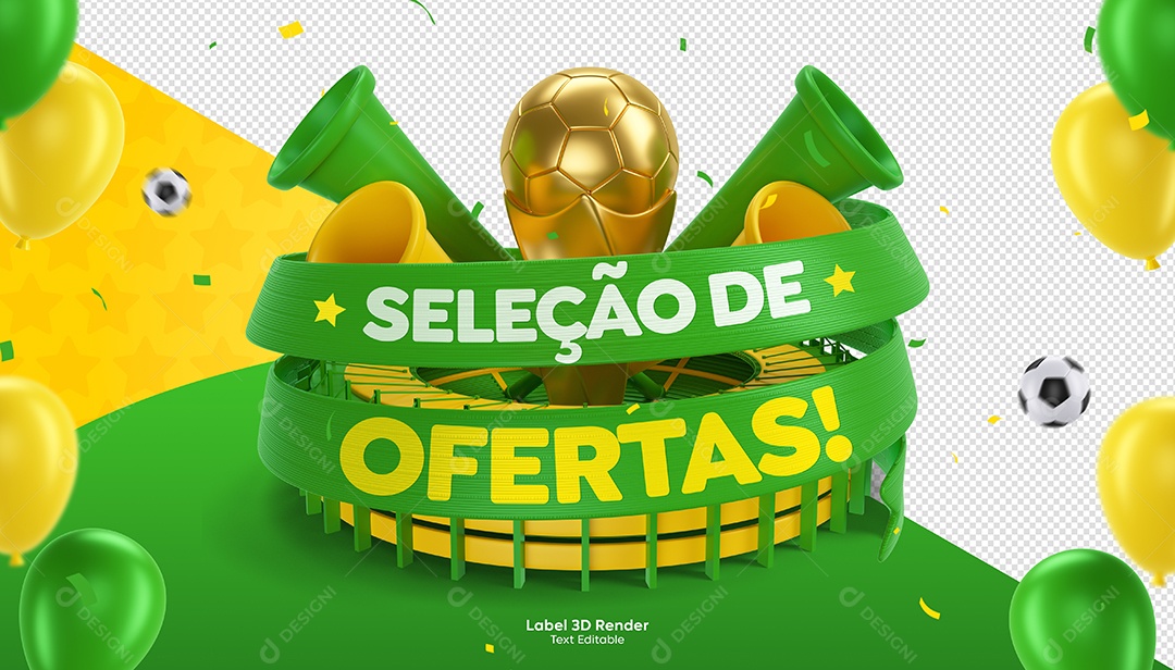 Seleção de Ofertas Selo 3D para Composição PSD